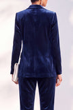 Black Velvet Peak Lapel Pantsuits Women Formal Suits