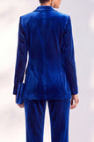 Black Velvet Peak Lapel Pantsuits Women Formal Suits