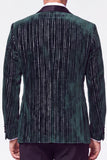 Dark Green 2 Piece Shawl Lapel Velvet Men's Suits with Sequins