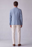 Dusty Blue Notch Lapel Men's Blazer with Pockets