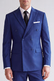 Royal Blue 2 Piece Peak Lapel Double Breasted Men's Prom Suits