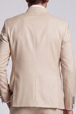 Apricot 3 Piece Mandarin Collar Double Breasted Men's Prom Suits