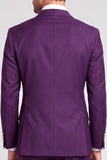 Shawl Lapel Double Breasted 2 Piece Purple Men's Prom Suits
