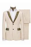 Single Breasted Peak Lapel 2 Piece Apricot Men's Prom Suits
