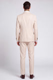 Single Breasted Peak Lapel 2 Piece Apricot Men's Prom Suits