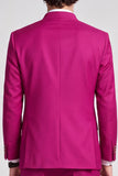 Single Breasted Fuchsia Stand Collar 2 Piece Men's Prom Suits