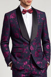 One Button Shawl Lapel Ink Blueburry 2 Piece Men's Prom Suits