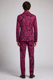 Notched Lapel Fuchsia One Button 2 Piece Men's Prom Suits