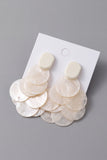 Ivory Layered Shell Disc Drop Earrings