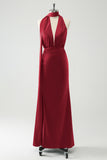 Peacock Sheath V-Neck Backless Wedding Guest Dress with Slit