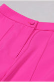 Hot Pink Peak Lapel 3 Piece Women Ball Suits