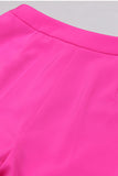Hot Pink Peak Lapel 3 Piece Women Ball Suits