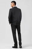 Black Shawl Lapel 3-Pieces Slim Fit Men's Suits