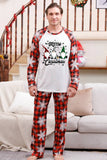 Red Plaid Matching Family Christmas Pajamas with Snowflake