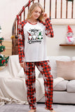 Red Plaid Matching Family Christmas Pajamas with Snowflake