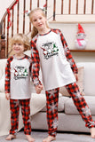 Red Plaid Matching Family Christmas Pajamas with Snowflake