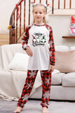 Red Plaid Matching Family Christmas Pajamas with Snowflake