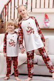 Red Plaid Matching Family Christmas Pajamas with Snowflake