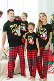 Black & Red Plaid Family Christmas Pajamas with Short Sleeves