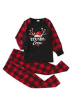 Print Family Christmas Pajamas with Red Plaid