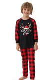 Print Family Christmas Pajamas with Red Plaid