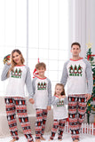 Print Grey Long Sleeves Matching Family Christmas Pajamas