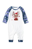 Blue Print Long Sleeves Family Christmas Pajamas