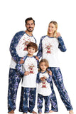 Blue Print Long Sleeves Family Christmas Pajamas