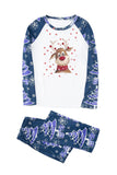 Blue Print Long Sleeves Family Christmas Pajamas