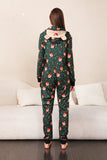 Dark Green Printed Family Christmas One Piece Pajamas