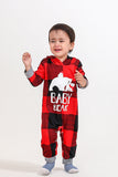 Christmas Family Red Grid Bear Print Pajamas Set