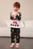 Dark Green Deer Christmas Family Pajamas Set