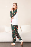 Dark Green Deer Christmas Family Pajamas Set