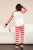 Red Stripes Snowmen Christmas Family Pajamas Set