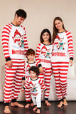 Red Stripes Snowmen Christmas Family Pajamas Set