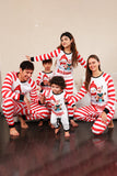 Red Stripes Snowmen Christmas Family Pajamas Set