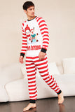 Red Stripes Snowmen Christmas Family Pajamas Set