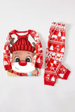 Red Deer Print Christmas Family Matching Pajamas Set