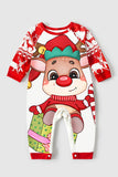 Red Deer Print Christmas Family Matching Pajamas Set