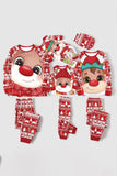 Red Deer Print Christmas Family Matching Pajamas Set