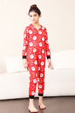 Family Red Christmas Claus Print Pajamas