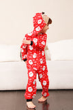 Family Red Christmas Claus Print Pajamas