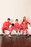 Family Red Christmas Claus Print Pajamas