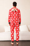 Family Red Christmas Claus Print Pajamas