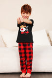 Red Plaid Christmas Family Matching Pajamas Set with Short Sleeves