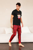 Red Plaid Christmas Family Matching Pajamas Set with Short Sleeves