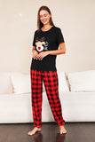 Red Plaid Christmas Family Matching Pajamas Set with Short Sleeves