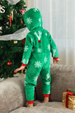 Christmas Family Green Flannel Snowflake Onesie Pajamas