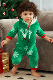 Christmas Family Green Flannel Snowflake Onesie Pajamas