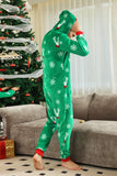 Christmas Family Green Flannel Snowflake Onesie Pajamas